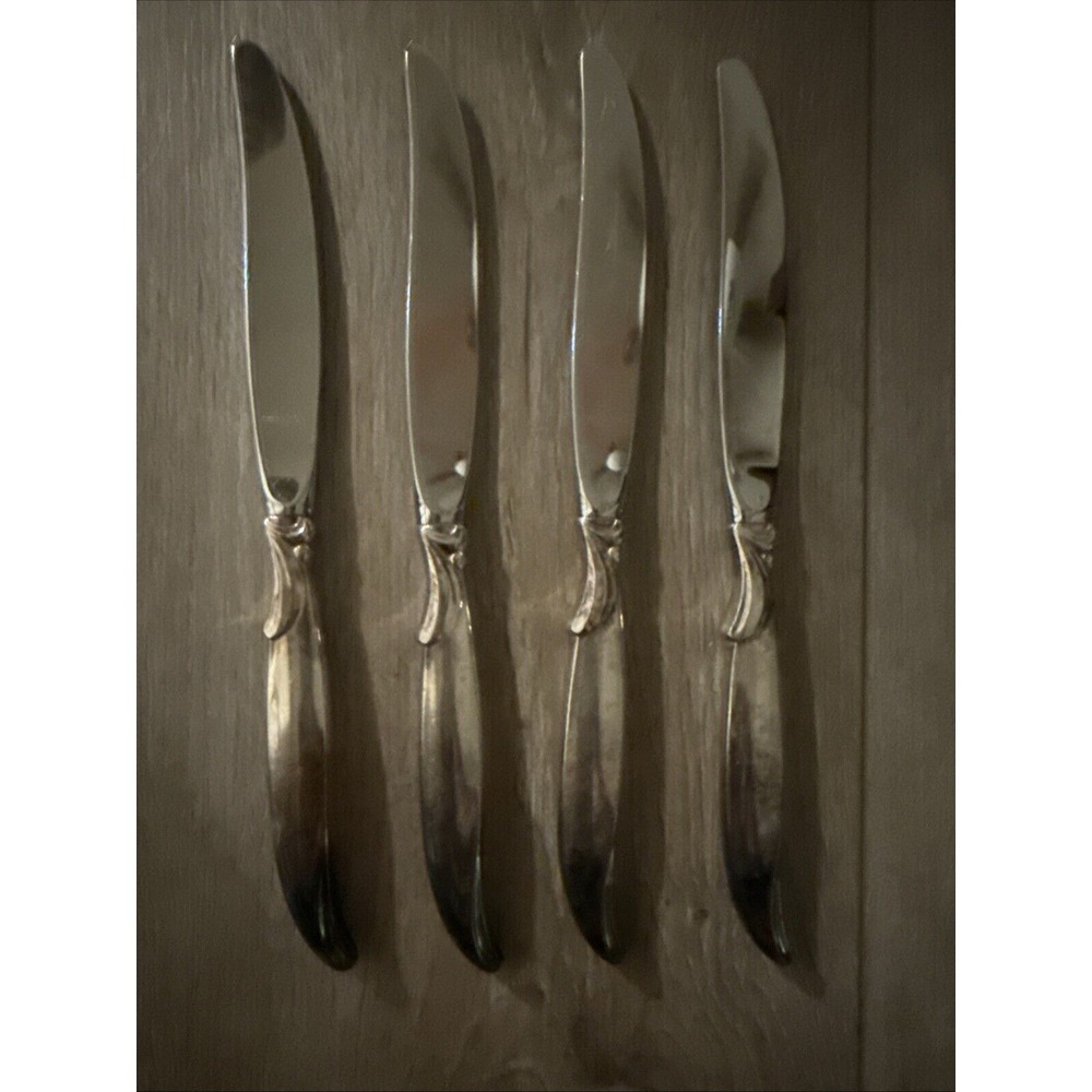 4 PCs‎ VTG MCM 1847 Rogers Bros FLAIR International Silver Dinner Knives 9 1/8"